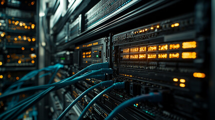 internet cable, symbolizing connectivity, data flow, and global communication. This image reflects modern technology linking networks across the world