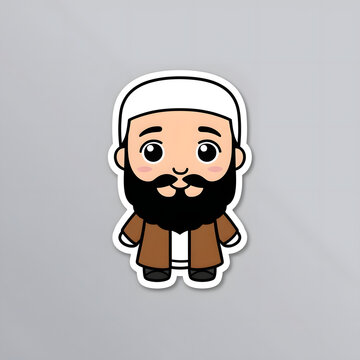 A chibi muslim man sticker