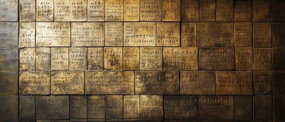 A wall with faded inscriptions in various languages symbolizing lost languages