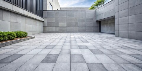Obraz premium Gray concrete paving stones laid out on a house courtyard , Paving, Stones, Courtyard, House, Gray, Cement
