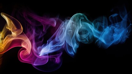 Obraz premium Colorful Smoke Swirls on Black Background