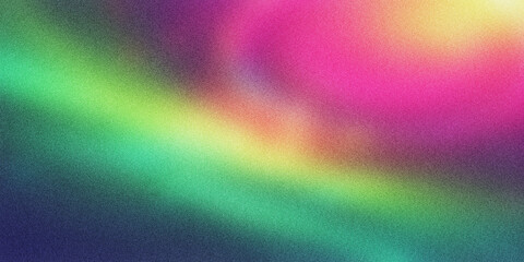 Grainy gradient abstract background with blur  and  colorful waves, digital noise texture