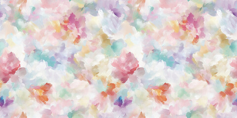 Seamless pattern botany, flowers background texture oil