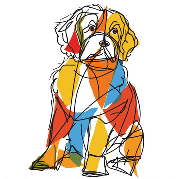 recommend clip art: Chow Chow Dog One-Line Drawing: Create A Simple Sketch Of This Unique Breed