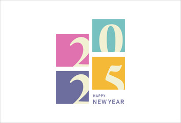 happy new year 2025 .colorfu.number.abstract backrgound.vector.eps 10