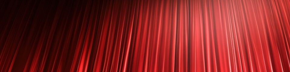 Shimmering red stage curtain with gradient and light effects