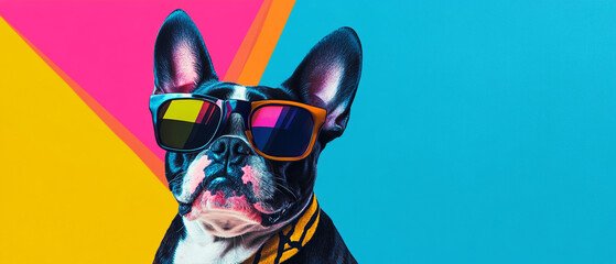 Boston Terrier Dog Posing For Social Media Photoshoot