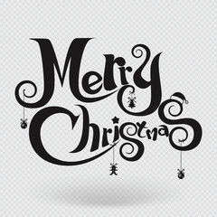 A simple Merry Christmas typography vector design with background
