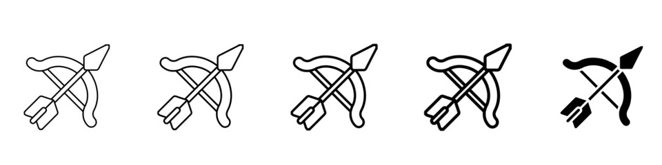 bow and arrow icon Simple outline illustration