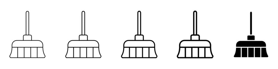 broom icon Simple outline illustration