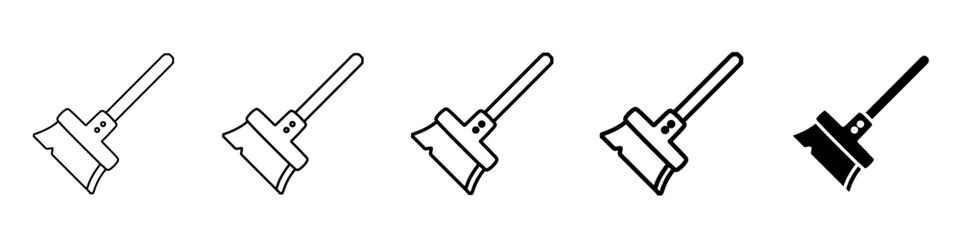 broom icon Simple outline illustration