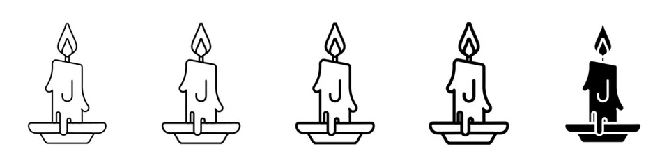 candle icon Simple outline illustration
