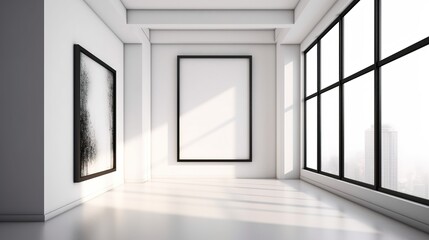 Minimalist Gallery Interior with Natural Light