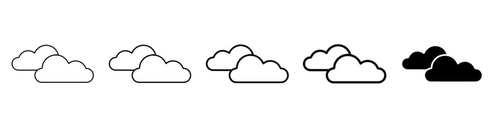 clouds icon Simple outline illustration