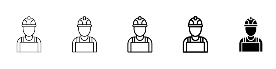 construction worker icon Simple outline illustration