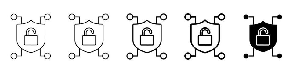 cyber security icon Simple outline illustration