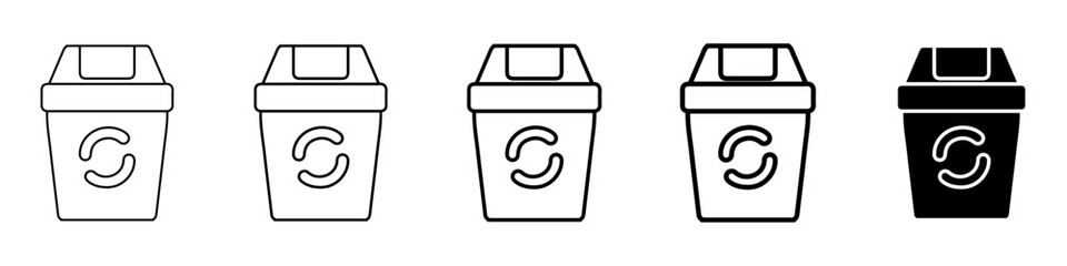 dust bin icon Simple outline illustration