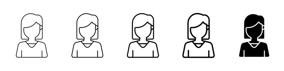 girl icon Simple outline illustration