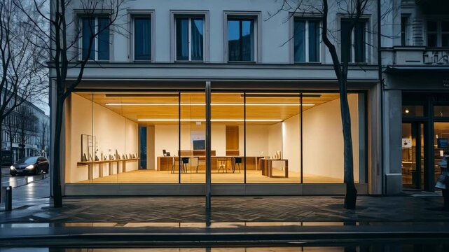 Modern Store Front with Large Windows