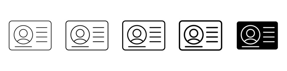 id card icon Simple outline illustration