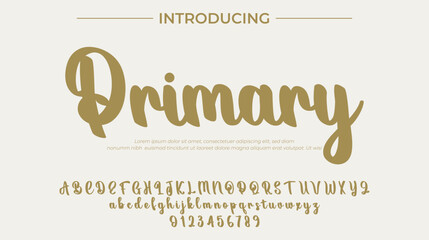 Primary Font Stylish brush painted an uppercase vector letters, alphabet, typeface