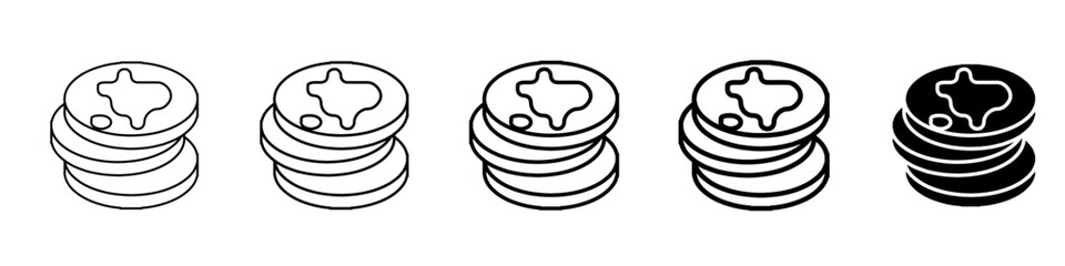 pan cake icon Simple outline illustration