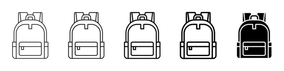 school bag icon Simple outline illustration