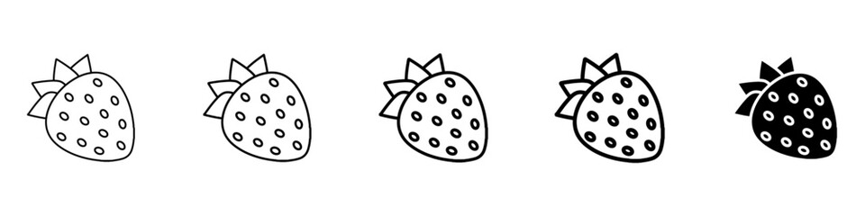 strawberry icon Simple outline illustration