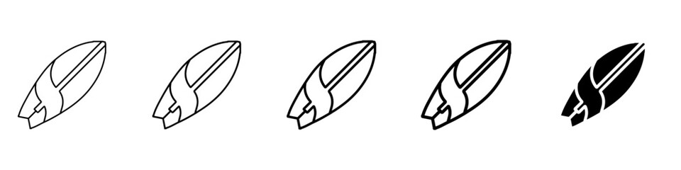 surf board icon Simple outline illustration