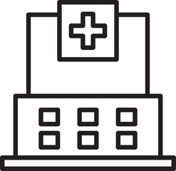 Hospital Building Line Icon
