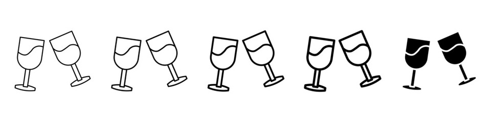 wine icon Simple outline illustration