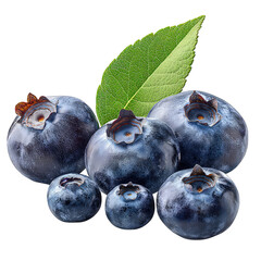 Obraz premium Pile of fresh Blueberry isolated on transparent background