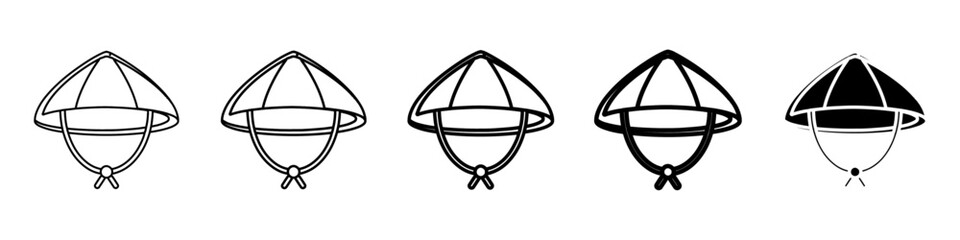 bamboo hat icon Simple outline illustration