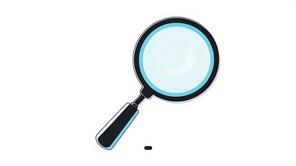Minimalistic icon of a magnifying glass symbol for search on white background.
