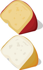 flat illustration of a cheese slices. 