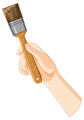 Hand Holding a Paintbrush Illustration