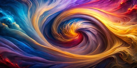 Fototapeta premium A vibrant and swirling abstract composition with a captivating central vortex, evoking a sense of movement and energy.