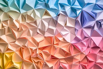 Folded paper in clean pattern with gradient colors 