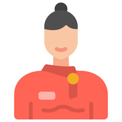 air hostess flat icon