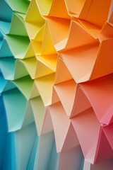 Obraz premium Folded paper in clean pattern with gradient colors 