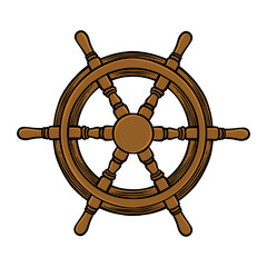 colored illustration of a ship's rudder © Ibnu