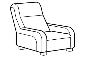 Modern Recliner Chair Line Drawing