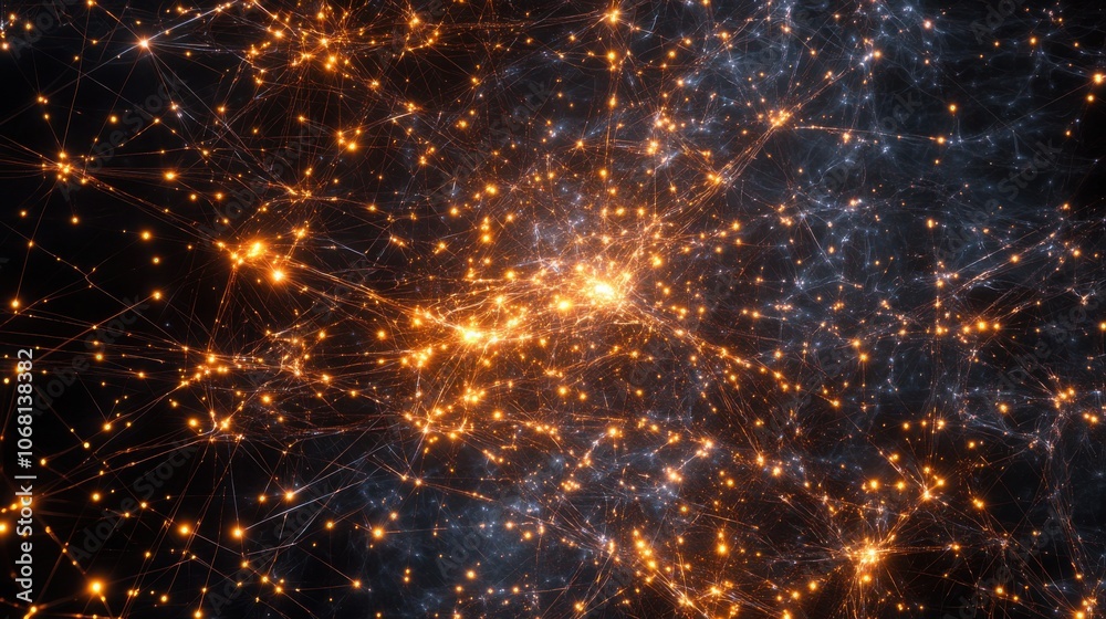 Wall mural glowing abstract network background