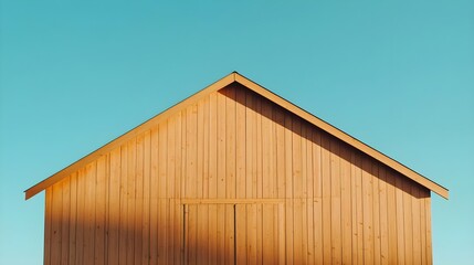 Fototapeta premium Wooden Shed Against Blue Sky