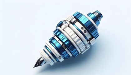 PNG Cap pen blue white background.