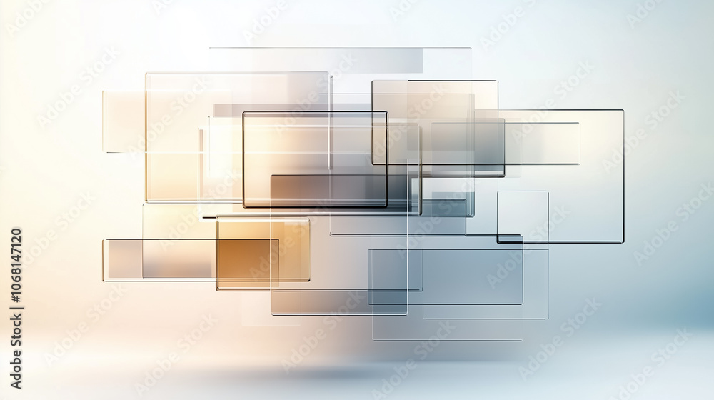 Poster abstract rectangles in warm tones create a modern design composition with overlapping shades
