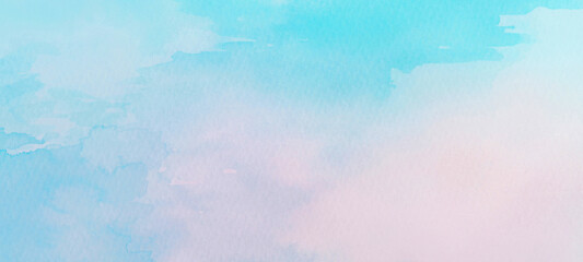 ピンク色と水色の水彩背景　背景イラスト　テクスチャ素材	