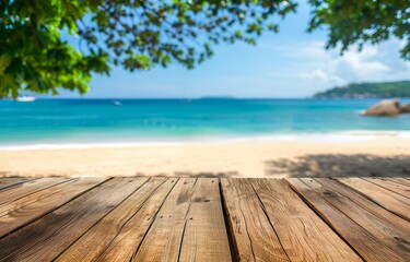 Fototapeta premium Tropical Beach with Wooden Deck