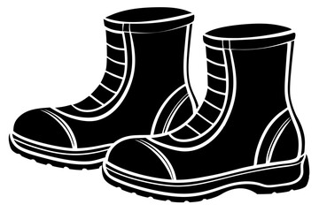 Fisherman boot vector silhouette