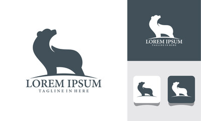 set of bear silhouettes of animals